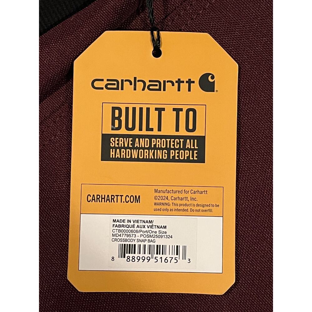 Carhartt Crossbody Snap Bag Port Black Rain Defender Water Repellent NWT - Picture 9 of 11